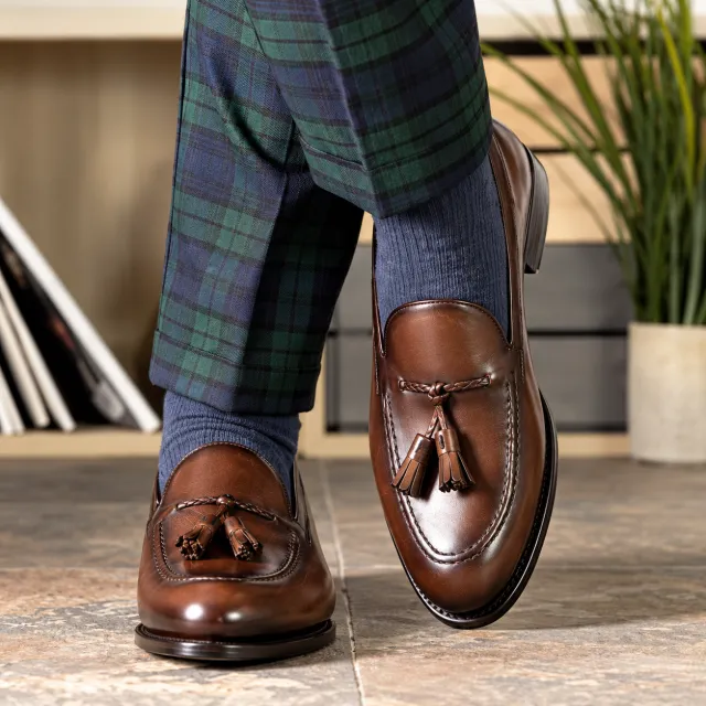 Bruine tasselloafers op maat